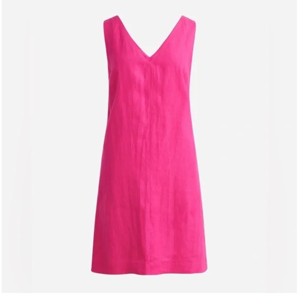 J Crew linen v neck shift dress